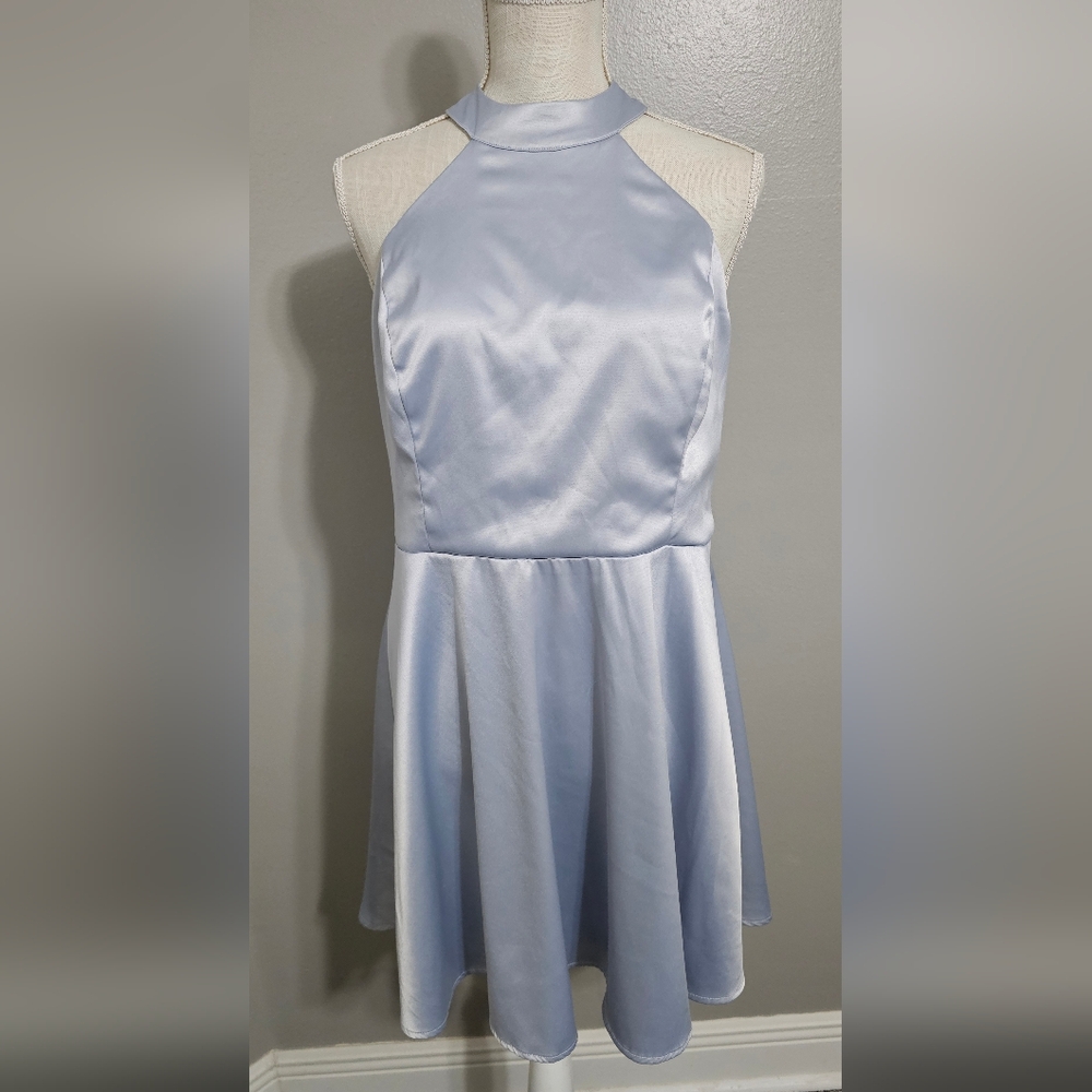 Lulu's Light Blue Halter Dress